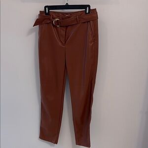 Loft Faux Leather Pants with Belt